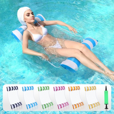 Pack Inflatable Pool Floats Adult w/Air Pump, 4-in-1 (Water