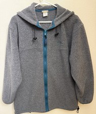 Vintage LL Bean Women s Size Large Gray Fleece Full Zip Hoodie Made In USA