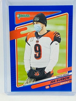 2021 Panini Donruss Joe Burrow Press Proof Blue #211