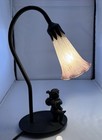 Vintage Tulip Shaped Frosted Glass Shade Table Lamp Nightlight w/ Cherub Harp — photo 2