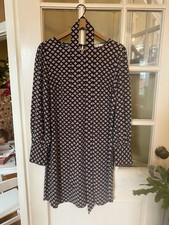 LOFT Navy/Pink Shift Dress with Detachable Waist Tie Women's Size S