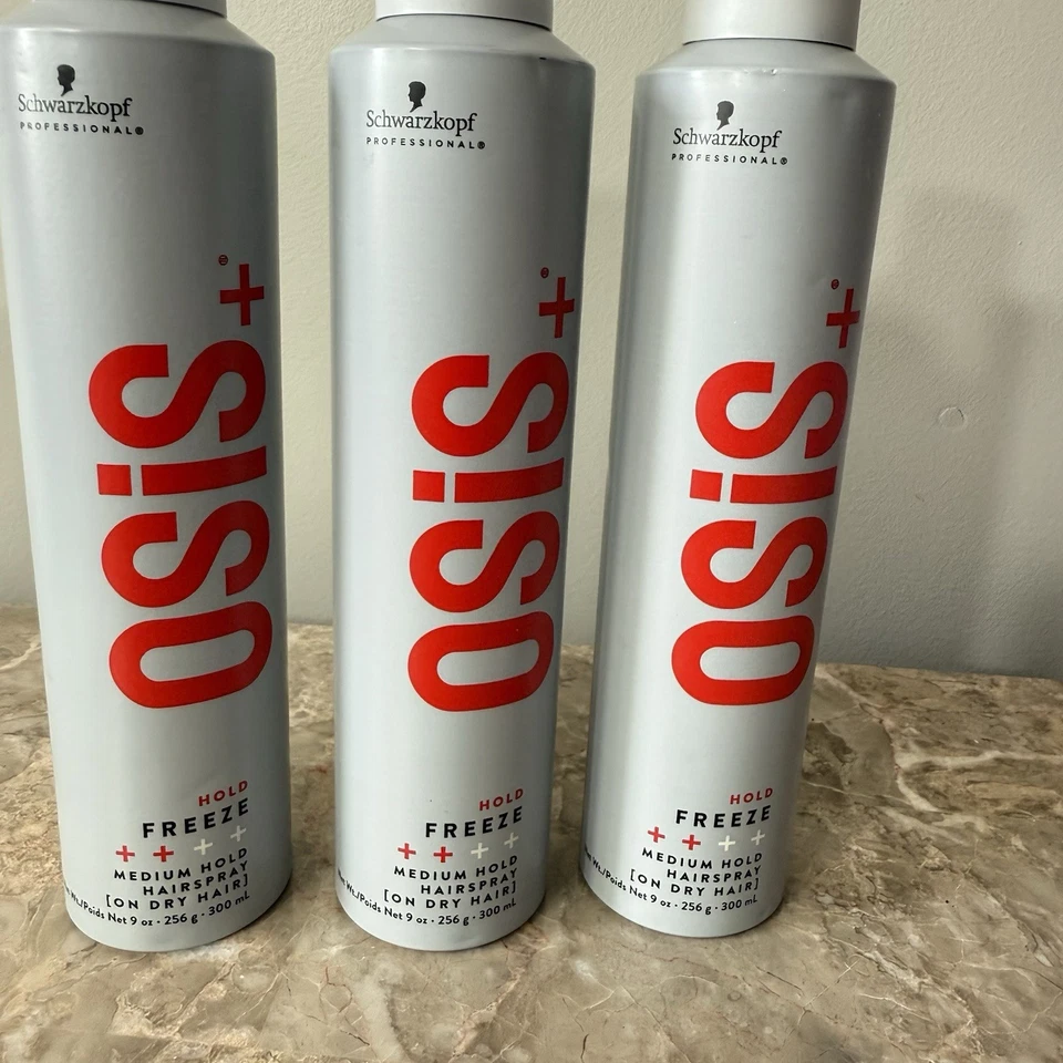 Schwarzkopf OSiS+ Freeze Medium Hold Hairspray 9 oz Heat protection to 450°F 3X - Image 3 of 3