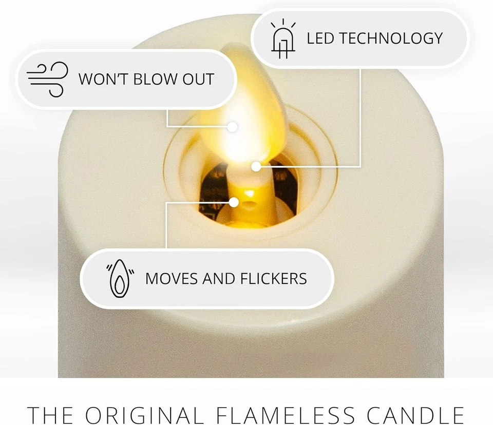 Luminara Flameless Indoor Tea Light LED Candle, 1.4"x2", Pack of 2 - Pearl Ivory - Image 2 of 4