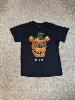 Five Nights At Freddy's Shirt Mens S Black Freddy Fazbear Graphic Crew Neck