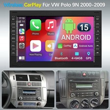 4G+64GB Für VW Polo 9N 2000-2009 Android 15 Autoradio Apple Carplay RDS GPS Navi