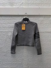 New Thom Browne Baby Cable Cropped 4 Bar Stripes Crew Neck Pullover Sweater...