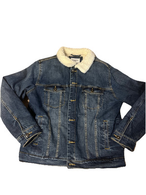 Goodfellow & Co. Sherpa Lined Denim Jean Trucker Jacket Men s Size Large