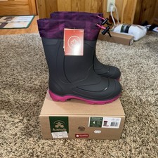 Kamik Snobuster2 Boots Youth Size 4 Charcoal Magenta Waterproof Winter Snow