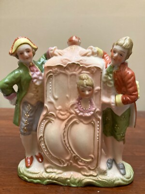 Vintage Figurine EPP Co. Pauls Gifts Footmen with Woman in Carrier