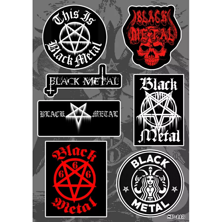 Black Metal Sticker Pack  Skull Pentagram 666 Satanism Inverted