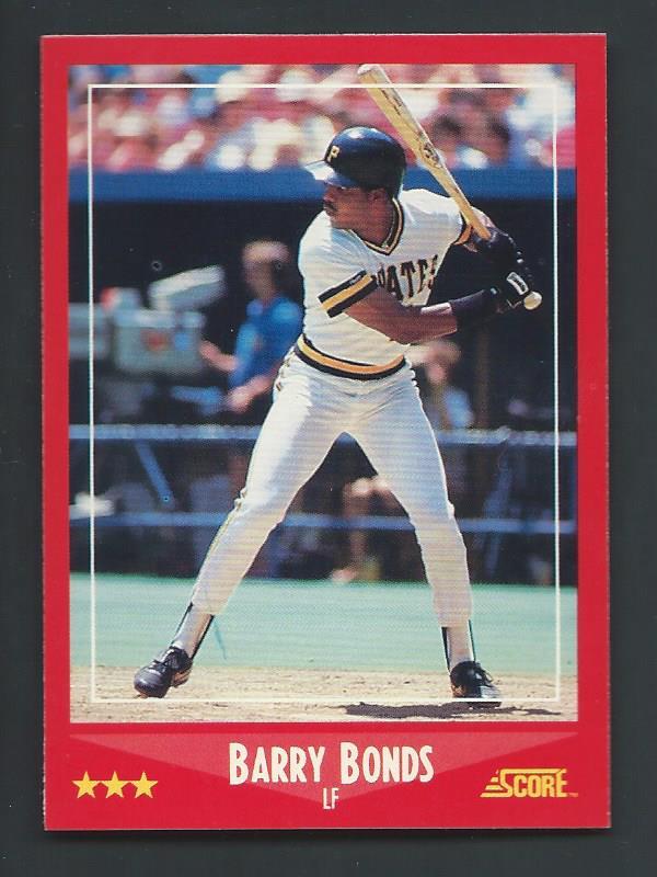 バーリーボンズ 1988 Fleer Baseball Card Barry Bonds Pittsburgh Pirates #322