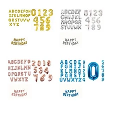 Gold & Silver 16" Alphabet A-Z Letter Number Foil Balloons NAME PARTY WEDDING