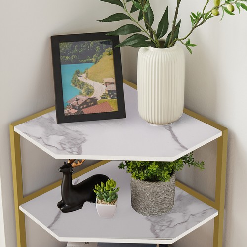 4 Ebenen Eckregal Präsentationsregal Regal Offen Aufbewahrungsständer Bücherregal Organizer - Bild 10 von 23