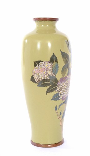1930's Japanese Cloisonne Enamel Shippo Vase Hydrangea - Picture 5 of 9