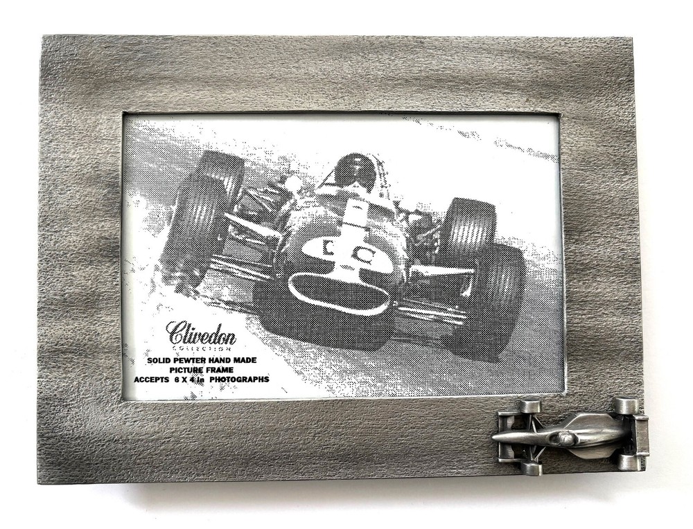 F1 Race Car Pewter Picture Frame Clivedon Collection Made in England 4x6 Photo