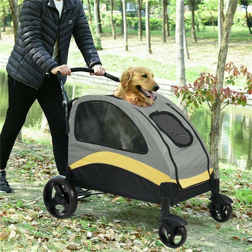 Cochecito de perro grande M/L/XL cochecito de alta resistencia cochecito para mascotas cochecito perro plegable EE. UU. - Imagen 14 de 29