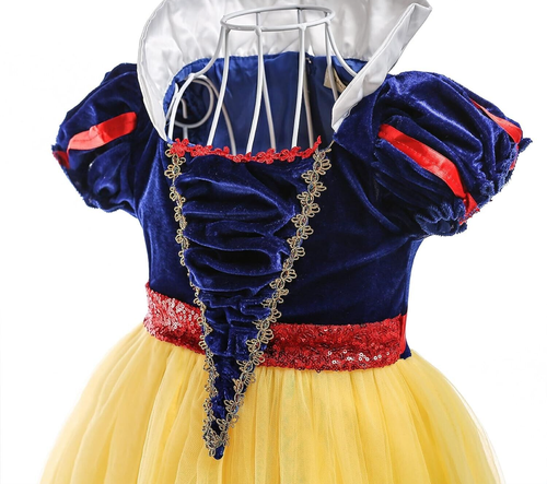 Prinzessin Kleid Eiskönigin Mädchen Prinzessinnen Kostüm Karneval Kleidung F232 - Bild 4 von 5