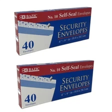 80 Peel & Self-Seal White Letter Mailing Long Security Envelopes 4-1/8” x 9-1/2”