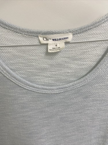 Clu Willoughby Anthropologie Asymmetrical Tank Top Light Blue & White XS - Picture 3 of 10