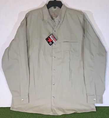 NEW Vintage Marlboro Gear 99 Mens Beige Button Front L/S Oxford