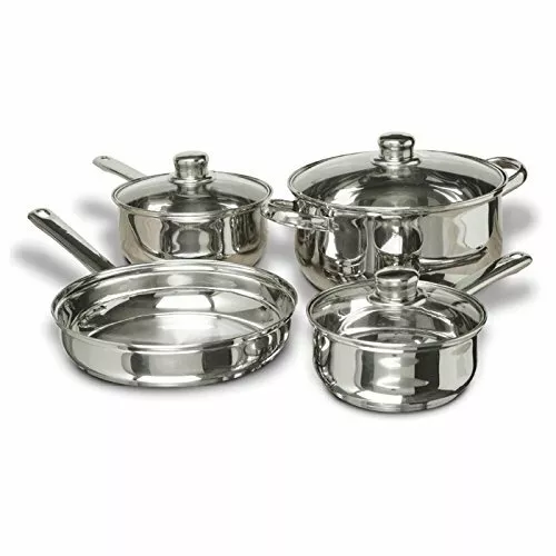 CONCORD 7-Piece Stainless Steel Cookware Set, includes Pots and Pans
