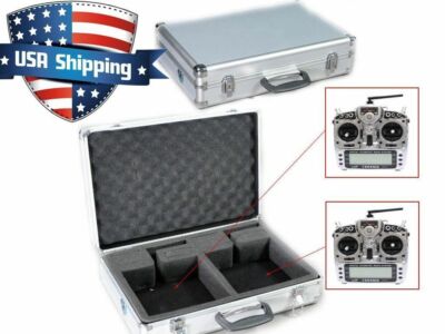 Aluminum Double/Twin RC Transmitter TX Case for Futaba JR Spektrum Hitec Frsky
