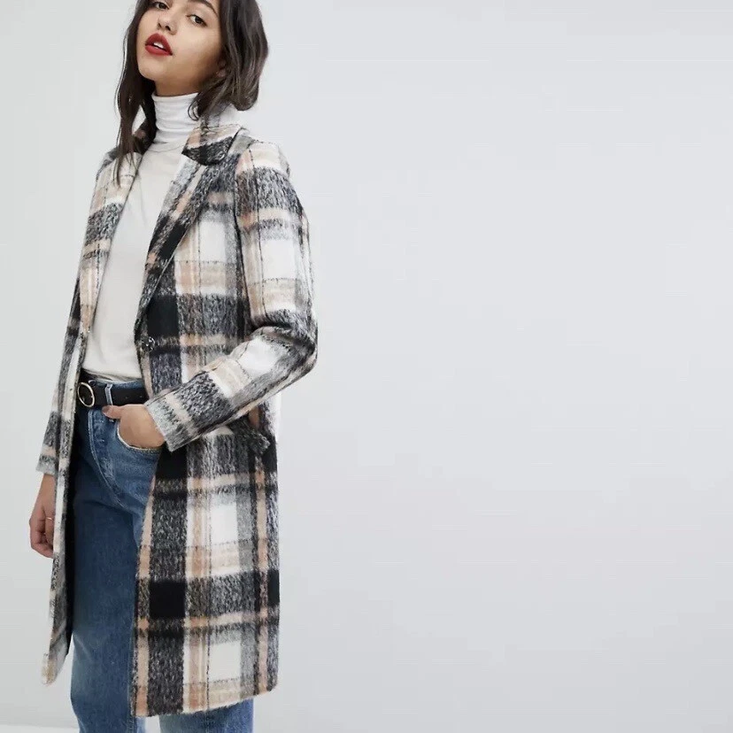 River island cheap check coat
