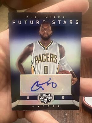 2014-15 Totally Certified Future Stars C.J. Miles 15/25 Auto #FS-CJM Rookie