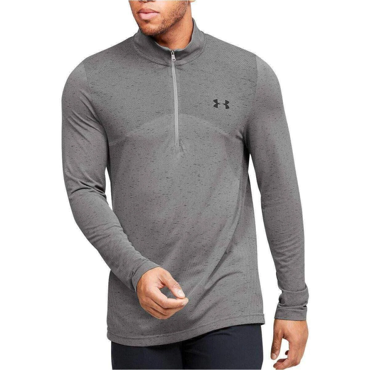 Under Armour Mens Seamless Half Zip Long Sleeve Training Top - Grey