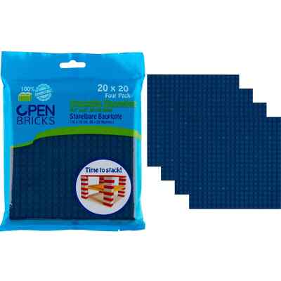Set x4 Baugrundplatten 16cm Open Bricks kompatibel Marken Ziegel
