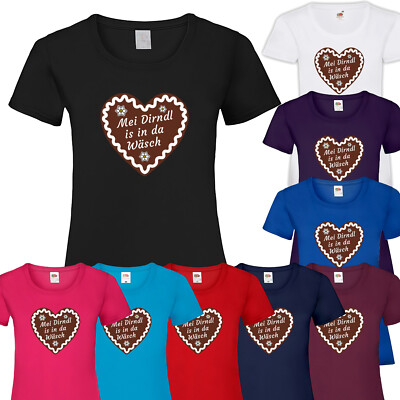 Shirt Oktoberfest | Lebkuchenherz | Mei Dirndl is in da Wäsch | Wiesn T-Shirt