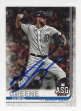 SIGNED BASEBALL CARD AUTO TOPPS 2019 DETROIT TIGERS SHANE GREENE #US254