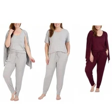 Live 2 Lounge Women's 4 Piece Essential Lounge Set Tank Tee Cardigan Jogger