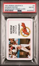 1981 Perma-Graphics Superstar GEORGE FOSTER Reds PSA 8