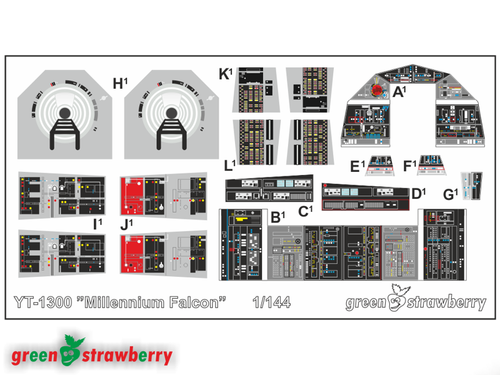 Green Strawberry 1/144 YT-1300 Millennium Falcon Star Wars (FruitPACK) - Picture 4 of 13