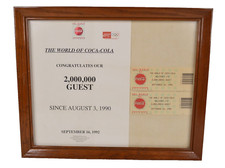 World of Coca-Cola Coke 2,000,000 Guest Ticket Set Framed 1990 1992 Memorabilia