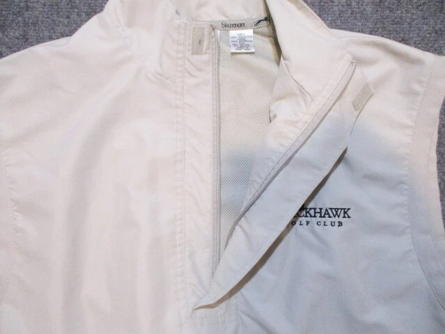 Slazenger Pullover Men's Medium Grey Golf Vest Blackhawk Golf Club 1/2 Zip Lined - Image 4 of 4