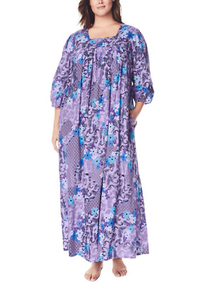 Only Necessities Maxikleid Übergröße 20/22 lila Paisley Print Reißverschlusspasse