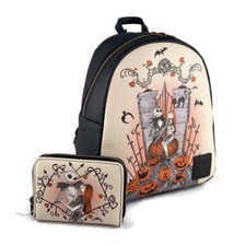 Mini Mochila y Cartera Loungefly Pesadilla Antes de Navidad Cementerio Jack Sally