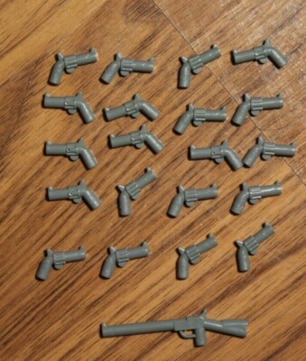 Lego 21pc total Dark Gray, Weapon Gun Rifle (1) 30141 plus 20 Pistol ...