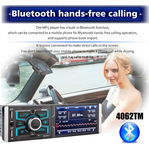 4.1" Single 1 Din Car Stereo Bluetooth Radio AUX/FM/USB Touch Screen MP5 Player - Picture 12 of 16