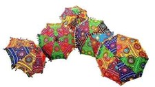 10PC Indian Handmade Designer Cotton Multi Colored Umbrellella Sun Shade Parasol