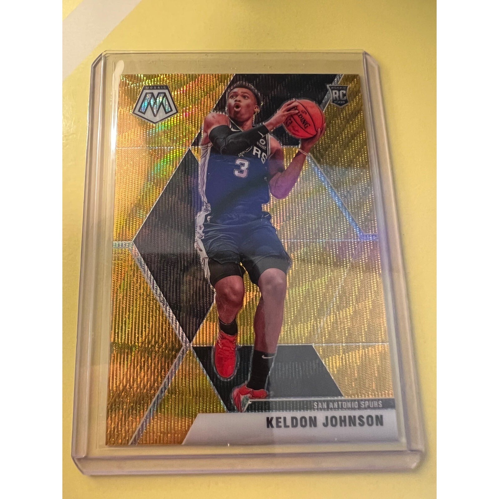 Keldon Johnson 2019 panini mosaic gold wave rookie #238 rc card
