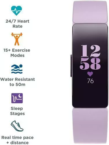 Fitbit Inspire HR Smartwatch Activity Tracker Heart Rate Monitor Small+Large - Picture 8 of 14