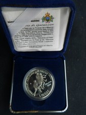 1998 SAN MARINO 10000 LIRE SILVER PROOF COIN FRANCE SOCCER WORLD CUP in BOX
