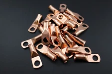 6 GAUGE COPPER 1/4 RING 100 PK CRIMP TERMINAL CONNECTOR AWG BATTERY LUG CUR614