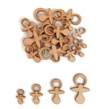 Baby Dummy MDF Craft Shapes Wooden Newborn Gift Tags Embellishments Baby Shower