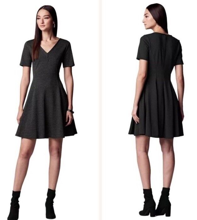 Simply Vera Wang Gray Herringbone Knit Fit & Flare Dress Simply Vera Wang Gray Herringbone Knit Fit & Flare Dress
