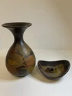 Royale Haeger earth wrap pottery Vase With Ashtray Read