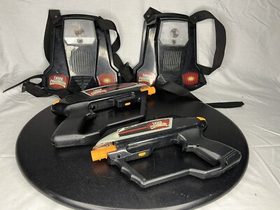 Vintage Laser Command Tag Electronic Gaming Set 1997 Astronomical 2 Guns 2 Vests